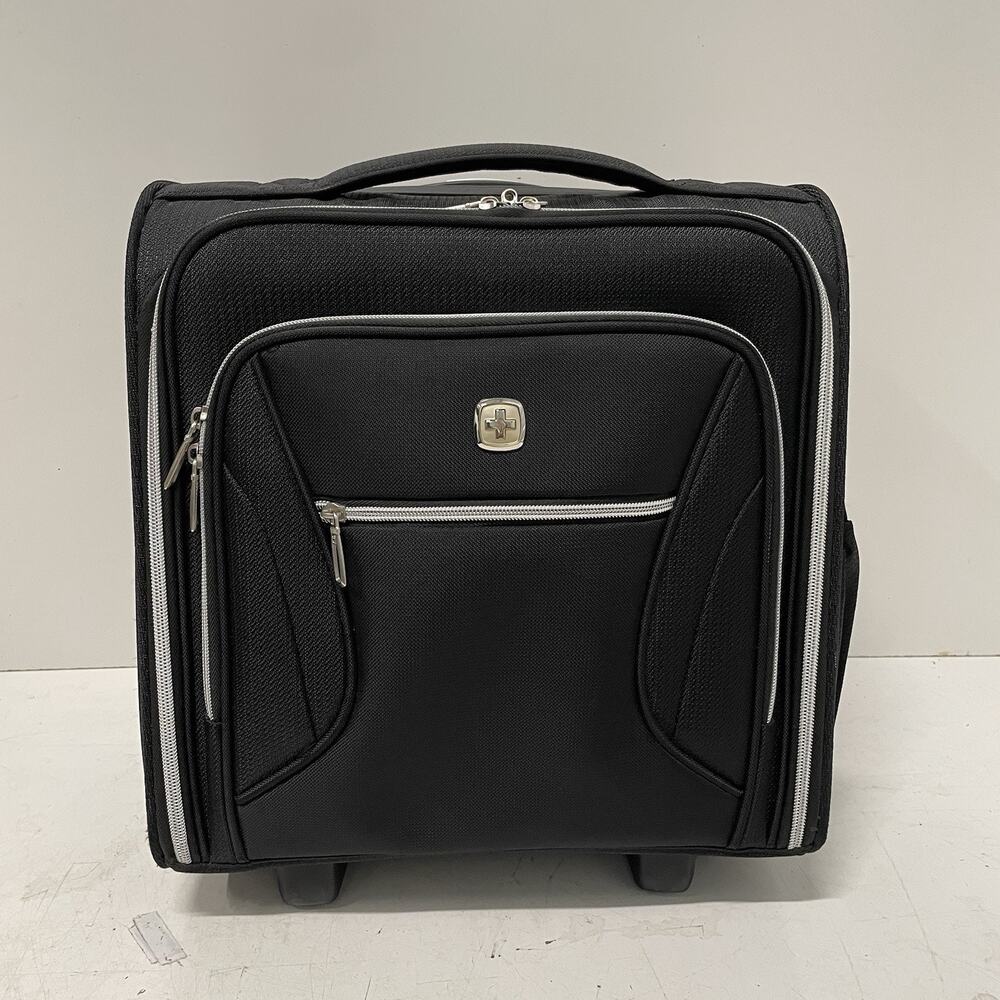 SWISS GEAR Checklite 14" Underseat Carry On Luggage Bag Suitcase Softside Black